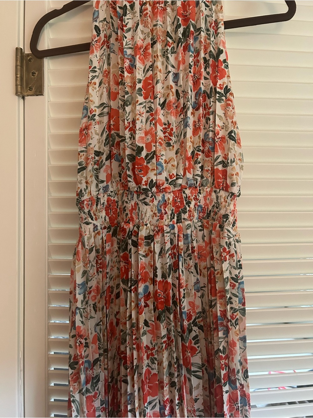 NWT Petal and Pup Floral Pleated Midi Dress Hugh Neck Smocked Waist Sz 2 Deanna - Picture 5 of 7